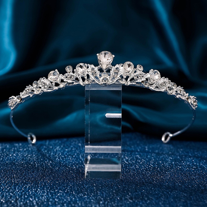 New diamond and silver princess headwear wedding dress from Europe and America, super shiny crystal bridal hair crown, princess crown pic 11