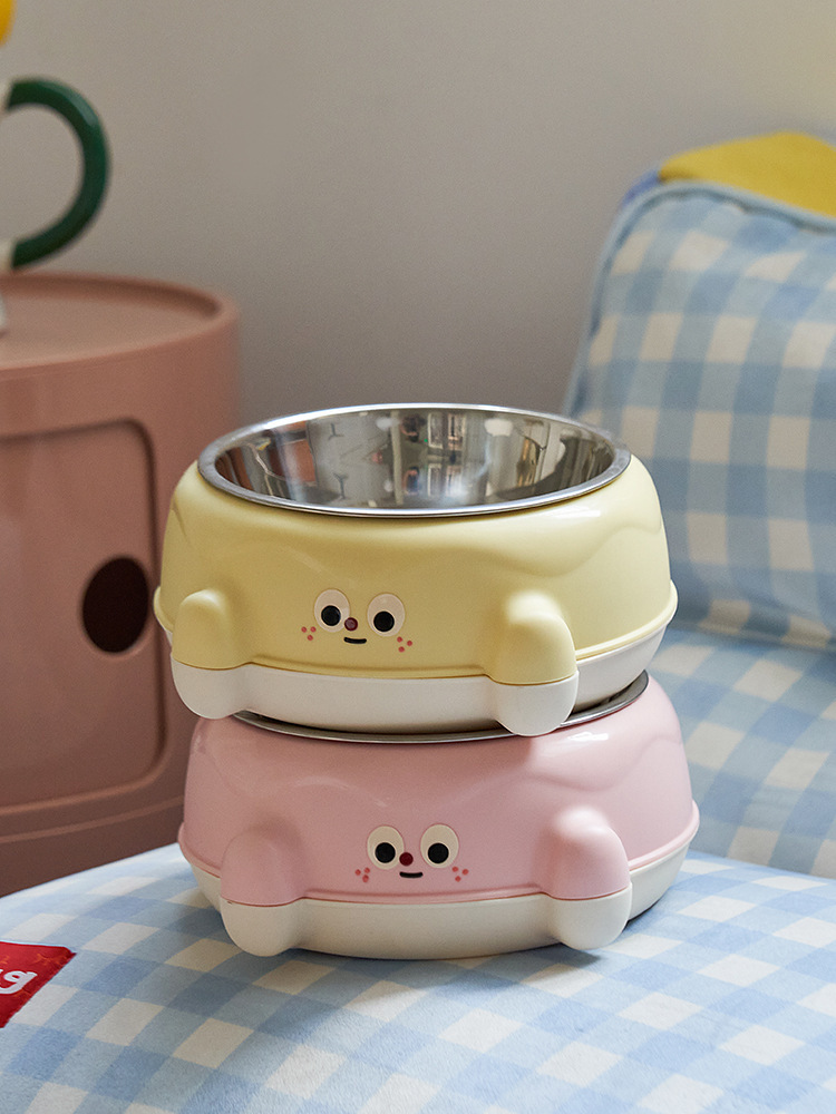 Factory pet bowl, stainless steel cat slanted neck guard drinking bowl, high-legged single bowl cat bowl, anti-slip and anti-tipping tableware pic 19