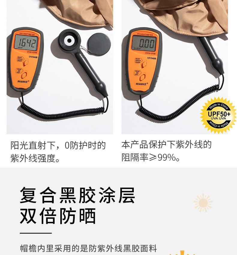 成人款可折叠黑胶渔夫帽 遮脸防晒大檐帽子 防紫外线太阳帽 女士蝴蝶结装饰遮阳帽详情11