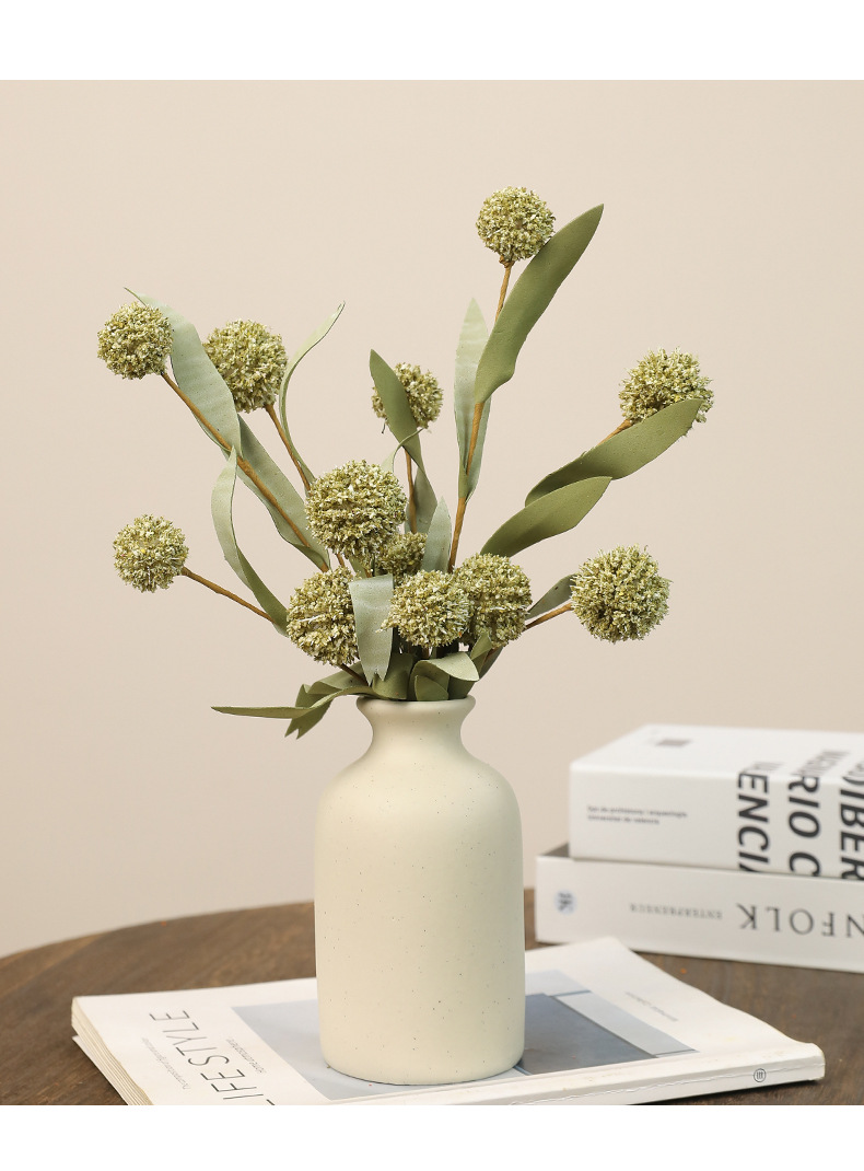 跨境热销新款仿真六头黄金球家居装饰插花摆件摄影道具花卉球菊假花宠物园艺用品详情19