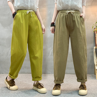 2025 Summer New Style artistic printed cotton and linen shirt, retro loose large size round-neck pullover, elegant T-shirt for women pic 4