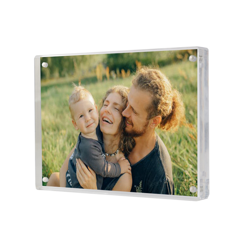 xybp acrylic photo frame, European-style photo frame with a standing sign, 5-inch strong magnetic creative photo frame display board, organic display stand pic 1