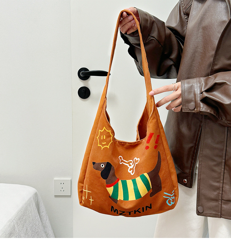 Lona dachshund bolsa de mano bolsa de tote de gran capacidad bolsa de cuchara crossbody portátil bolsa de hombro de un campus pic 10