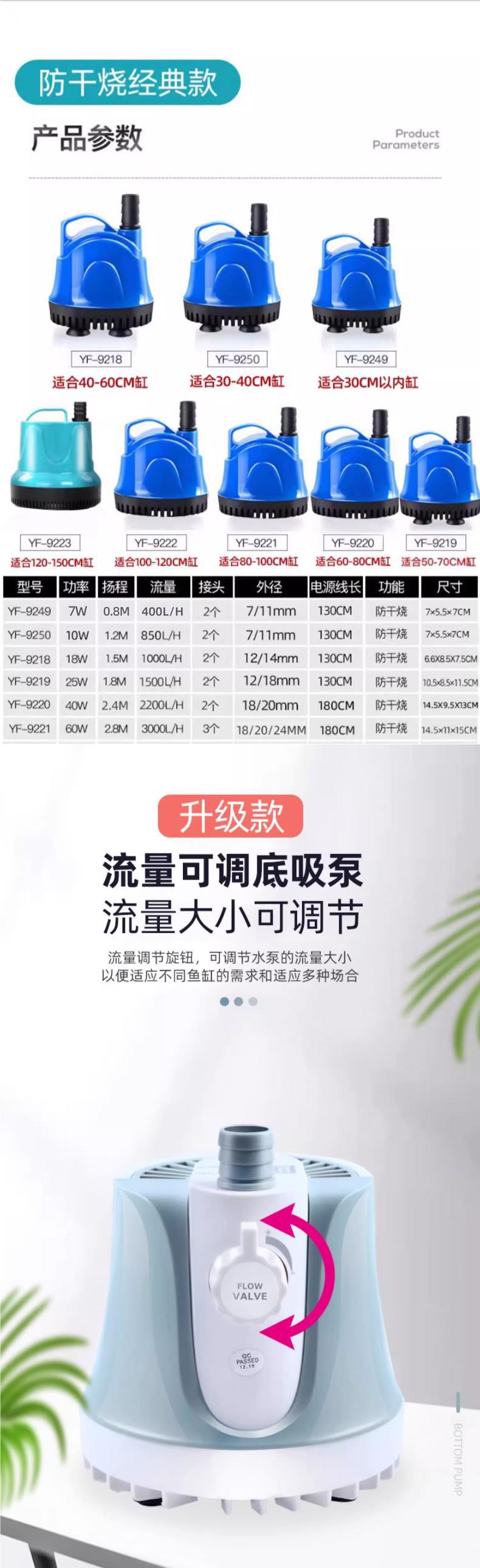 Fish tank submersible pump, water pump, small bottom suction pump, silent water circulation filter pump, water change circulation pump, small chao pic 6