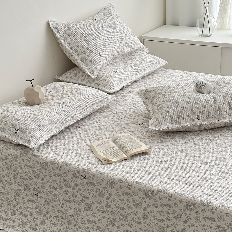 Lisa series, a three-piece set of all-cotton high-temperature sand-washed cotton bed cover, is skin-friendly, breathable and suitable for all seasons pic 27