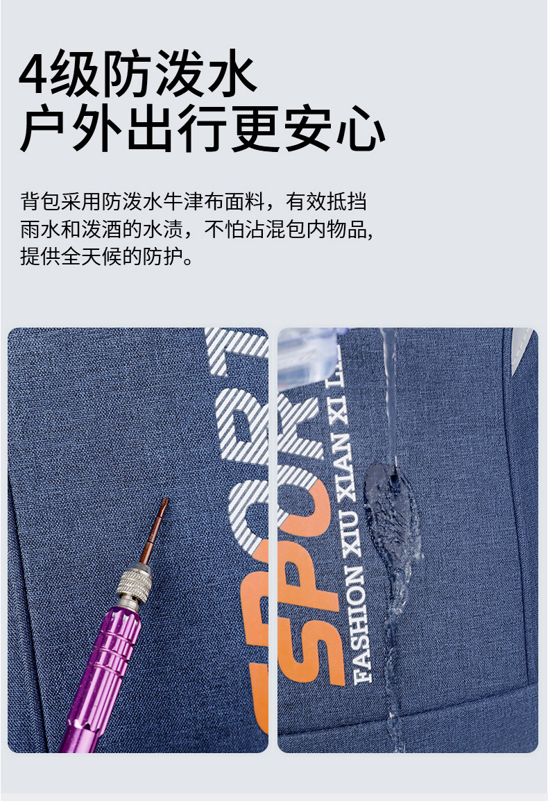 新款背包商务差旅大容量运动潮牌双肩包男款旅行潮款书包男高中生详情20