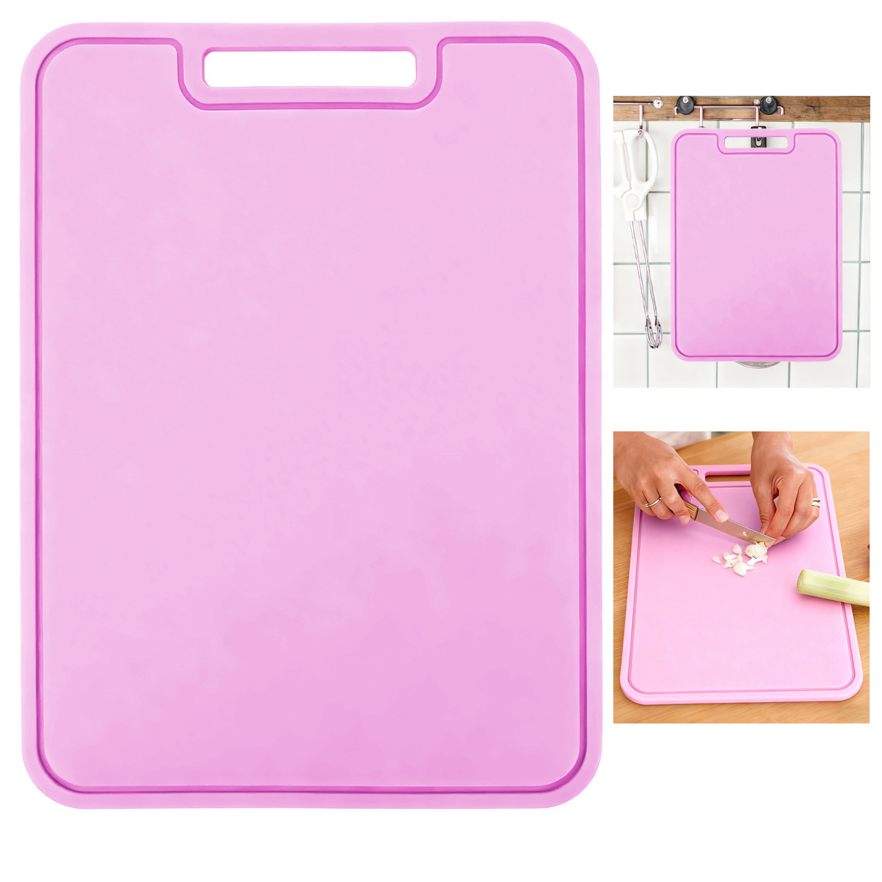 定制硅胶菜板方形食品级餐厅家用水果双面厨房一体式创意切菜砧板详情6
