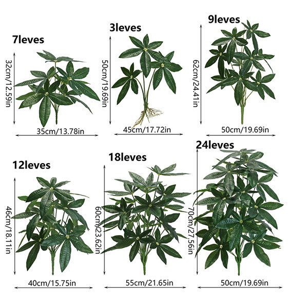 Artificial green plants such as the money tree for the entrance decoration, PVC plastic artificial plants for the living room floor decoration pic 2