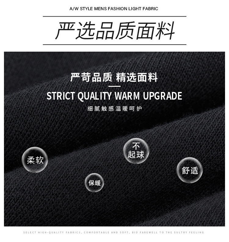 360g秋冬新款男士圆领卫衣国潮宽松大码时尚潮牌刺绣纯棉长袖上衣详情2