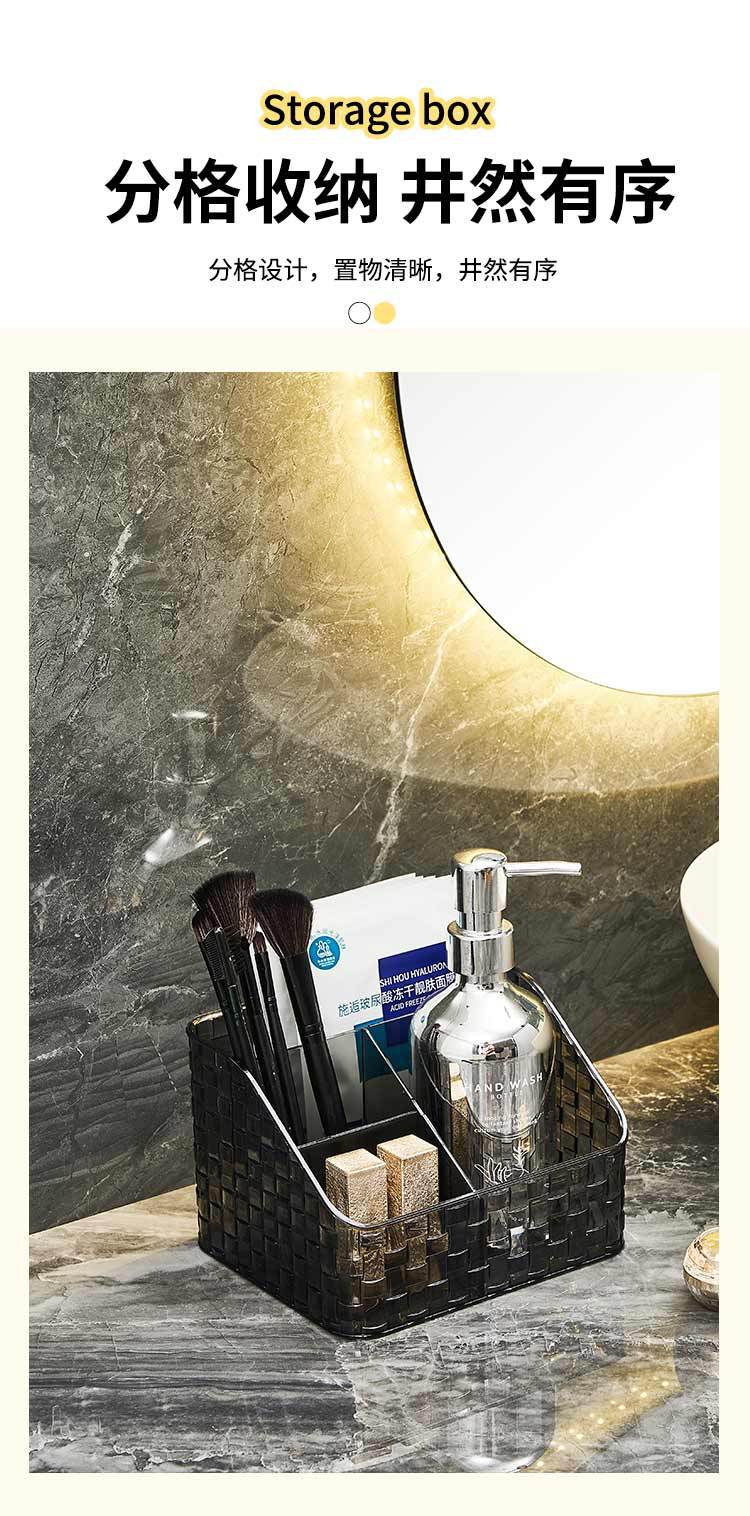 Multi-functional stationery storage rack, transparent organizing box, pen holder, desktop storage box, cosmetics and makeup brush storage pic 3