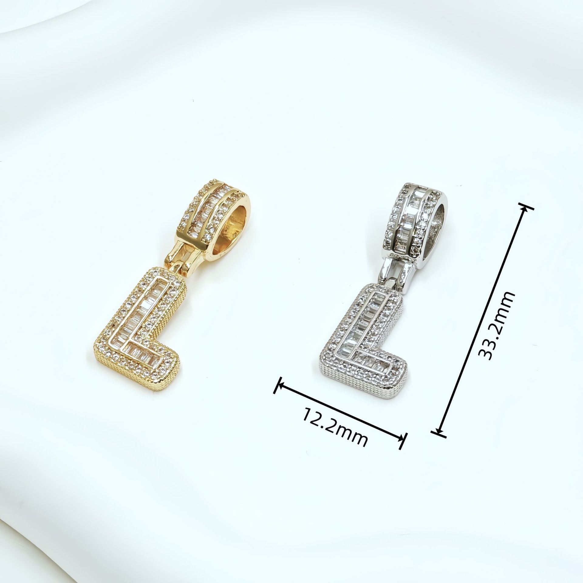 跨境欧美热卖铜镶锆石时尚个性嘻哈26个冰糖字母吊坠项链饰品批发详情16