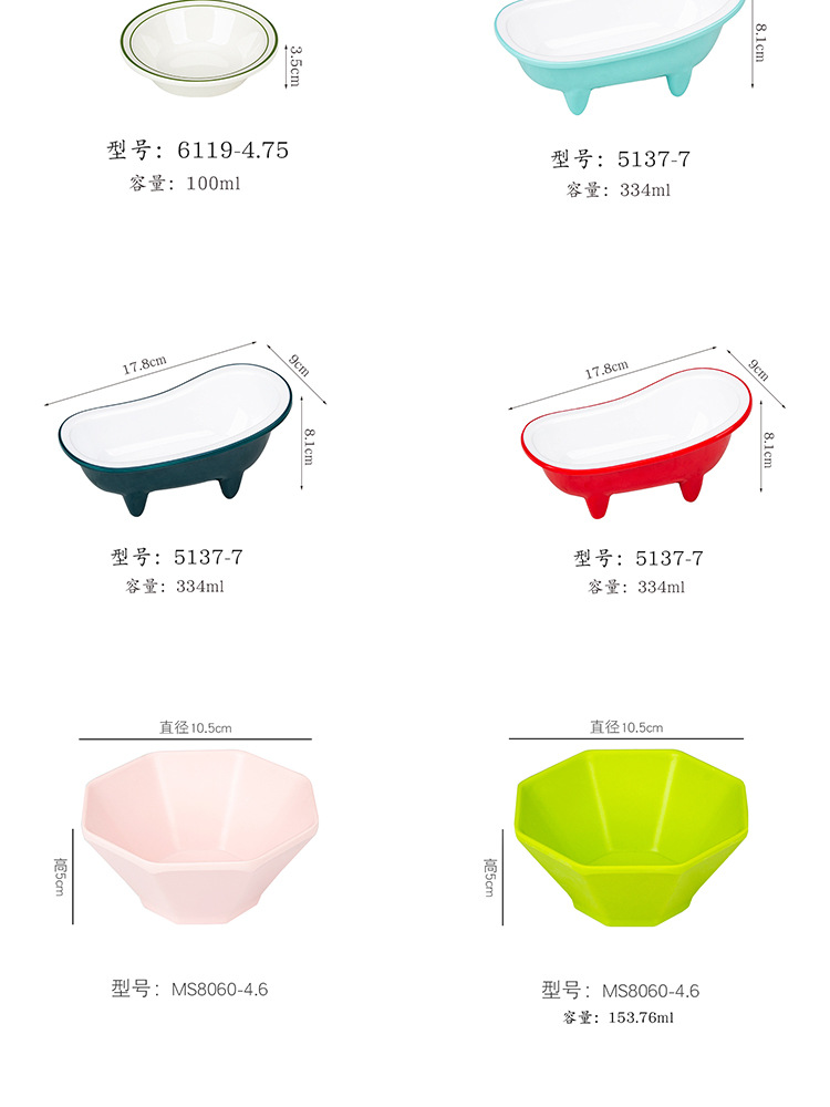 Melamine imitation porcelain tableware, dessert bowls, sugar water bowls, commercial creative shaved ice, fluffy ice bowls, fruit ice cream and ice cream bowls pic 6
