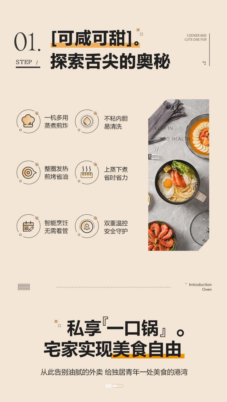 小电饭煲1-2人蒸煮家用多功能电煮锅迷你小型电饭锅宿舍学生锅详情2