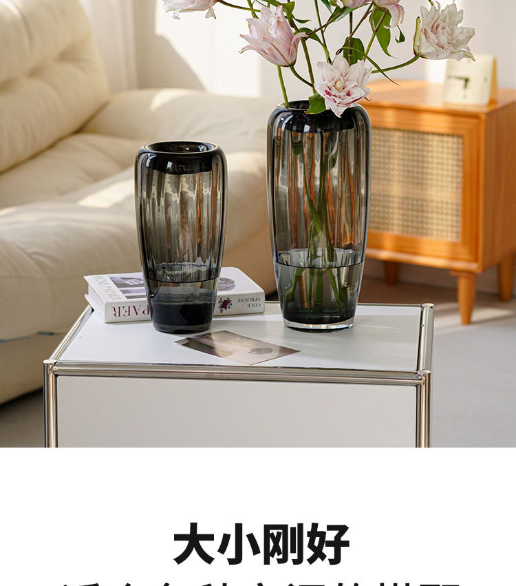 现代轻奢透明玻璃花器插花花瓶摆件家居客厅电视柜简约餐桌装饰品详情3