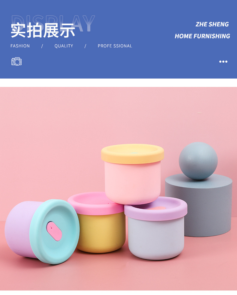 新款日式食品级硅胶圆形饭盒婴儿学生上班族耐热密封餐盒辅食盒详情4