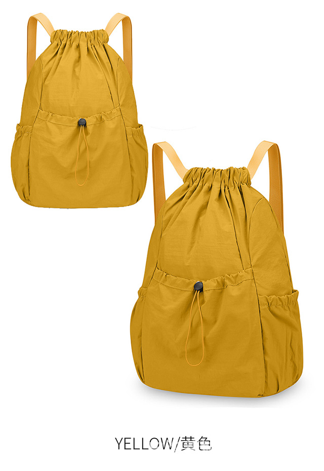 新款轻便束口抽绳双肩背包韩系大容量户外通勤休闲可折叠双肩包详情30