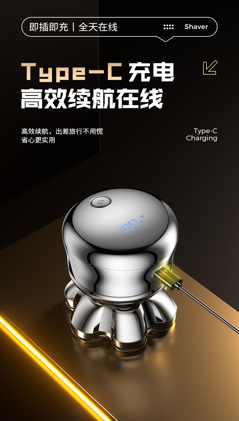 跨境新款迷你电动剃须刀便携式男刮胡刀充电式水洗胡须刀批发代发详情12