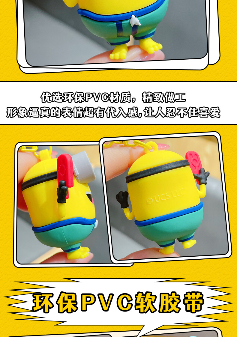 Official cartoon Minions Summer Time keychains, couple cute schoolbags, pendants, figurines, key chains and small gifts pic 5