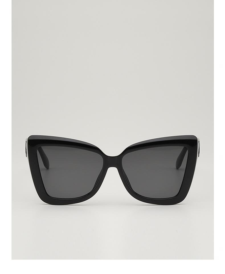 女款太阳镜防紫外线墨镜感大脸圆脸复古黑框茶色眼镜素颜详情5