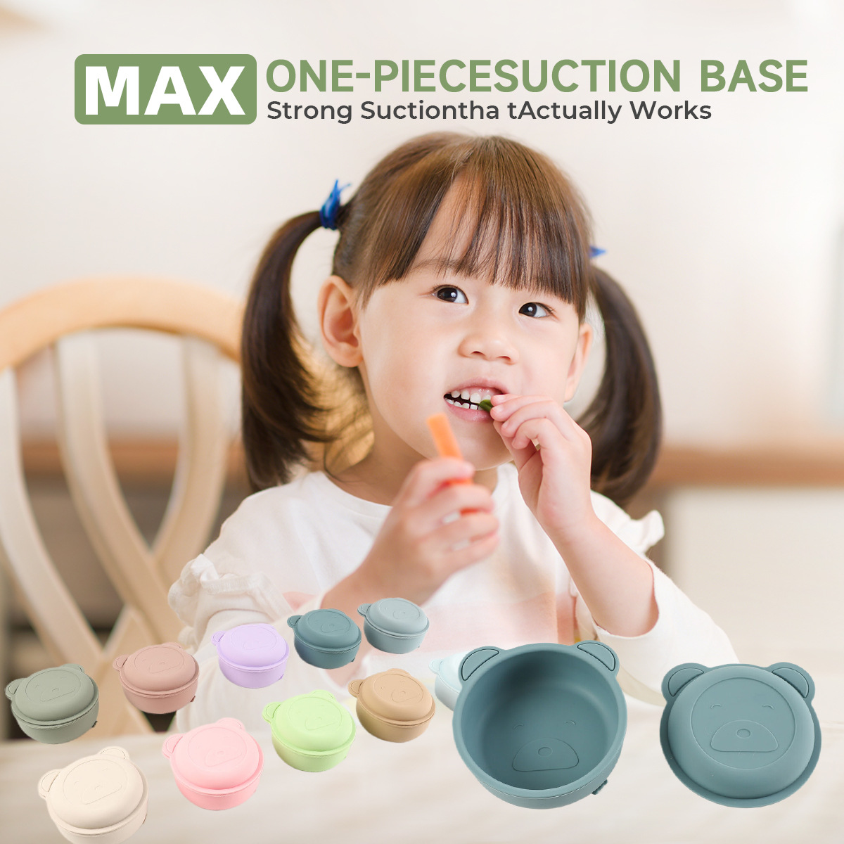 恐龙碗宝宝辅食碗婴童用品食品级硅胶家用幼儿园吃饭训练辅食餐盘详情1