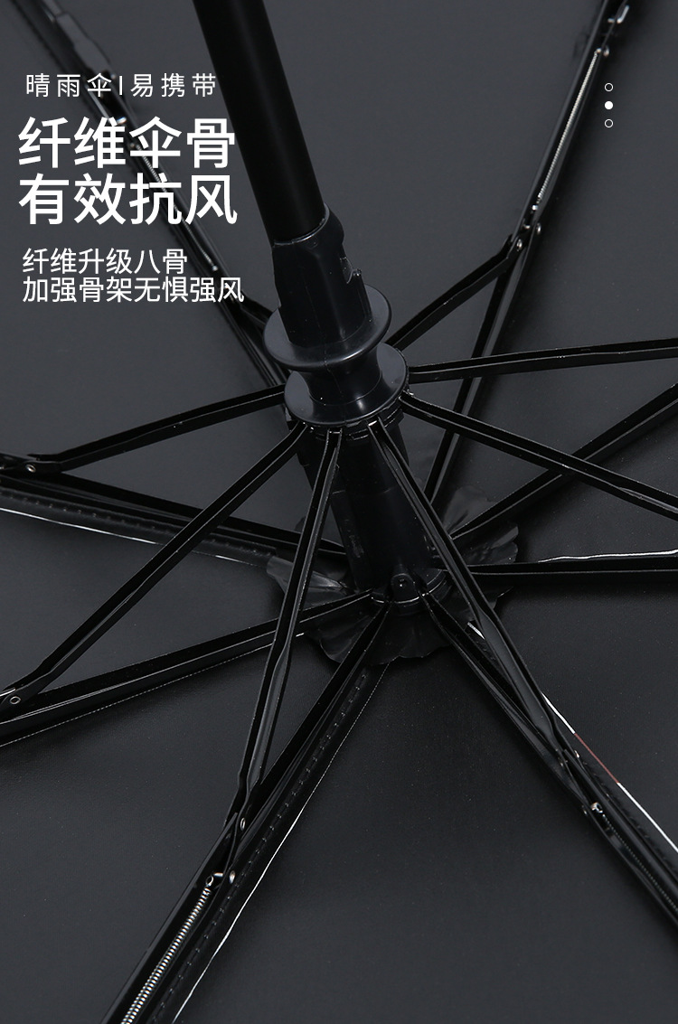 Umbrella, heart-shaped crown, all-weather umbrella, automatic eight-bone gilded feather, sunshade, UV protection, folding black plastic umbrella pic 10