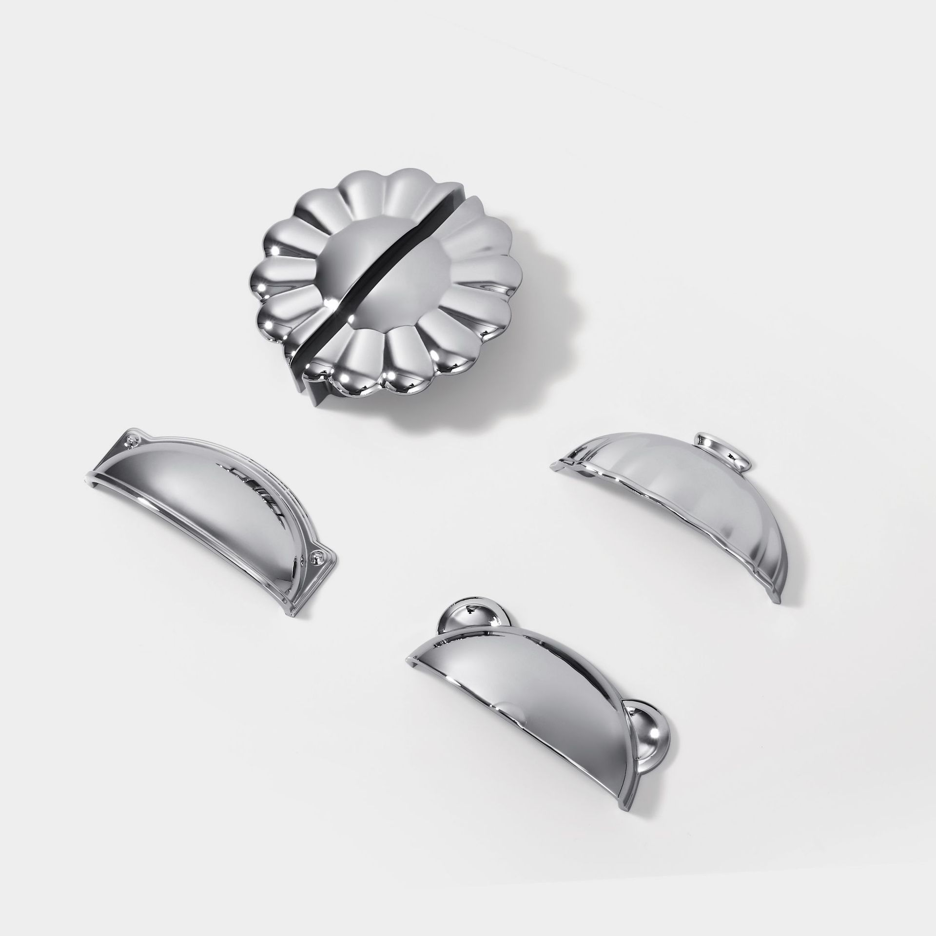 法式锌合金衣柜门拉手现代简约镀铬亮光银色抽屉单孔橱柜实心把手详情27