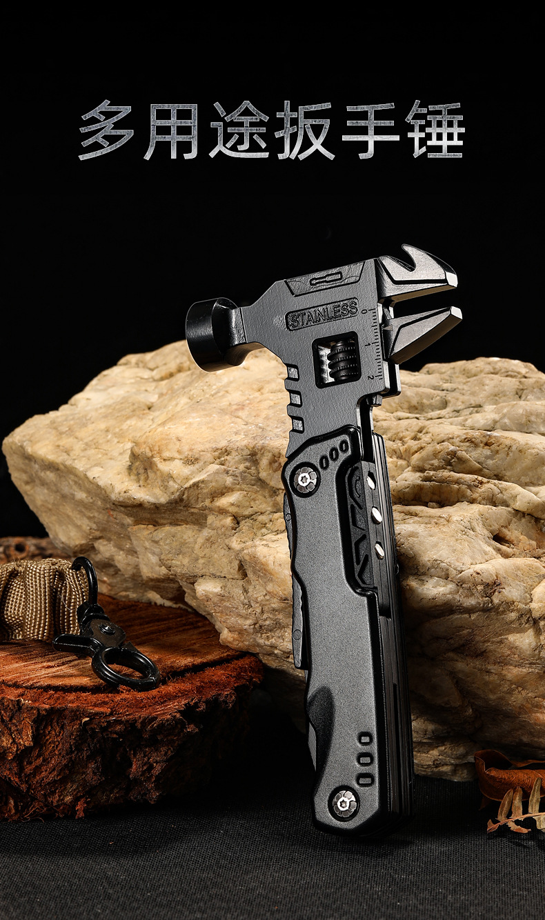 Wholesale outdoor multi-functional EDC knife pliers combination tools, folding hammers, adjustable wrenches, universal hardware tools, knife pliers pic 7