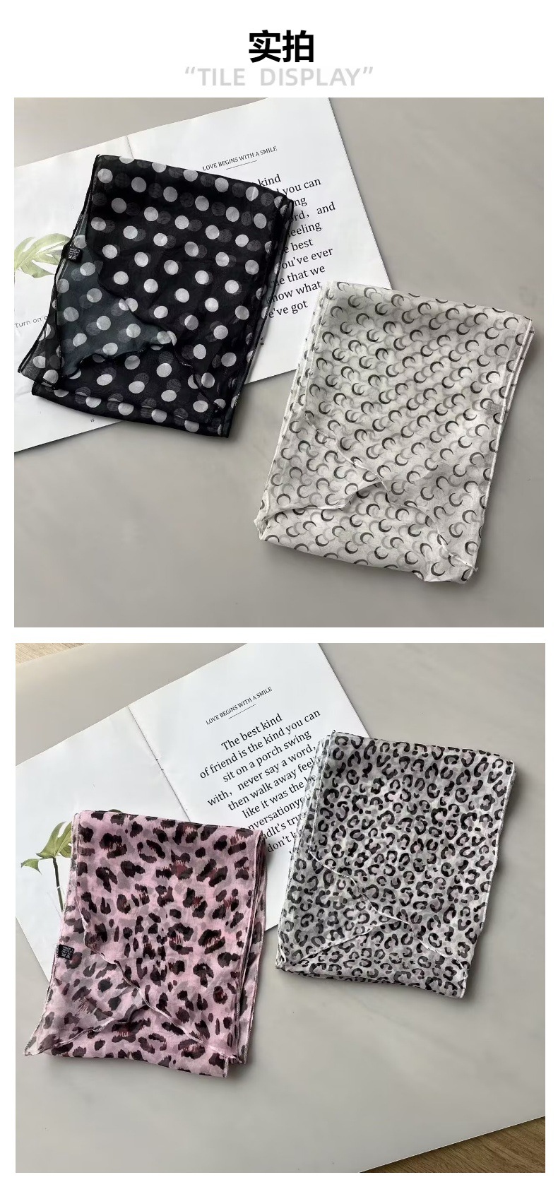 Retro Hong Kong-style leopard print silk scarf, a versatile scarf for women in spring and autumn, a stylish commuting scarf, a gift for mom, and a binding bag decoration pic 11