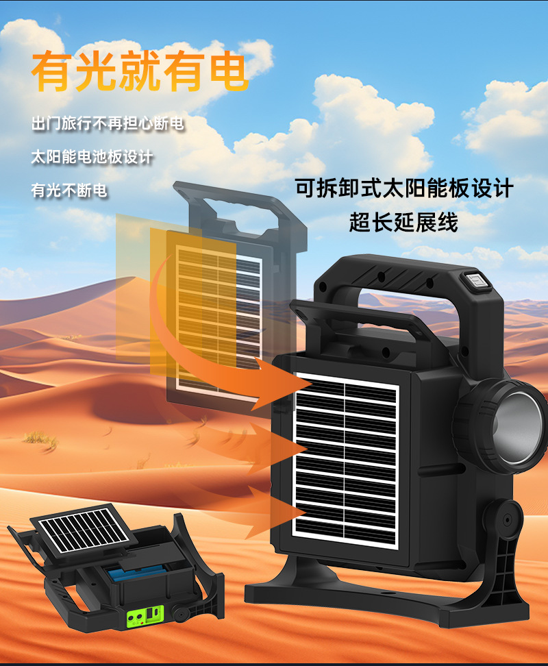 户外强光长续航探照灯手提式手电筒超亮家用充电便携矿灯野外防水详情1