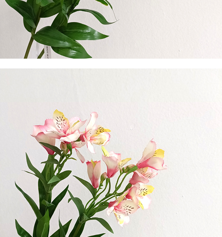 仿真彩色压纹3D百合花六出花婚庆客厅装饰摆件道具人造花仿真花束详情18