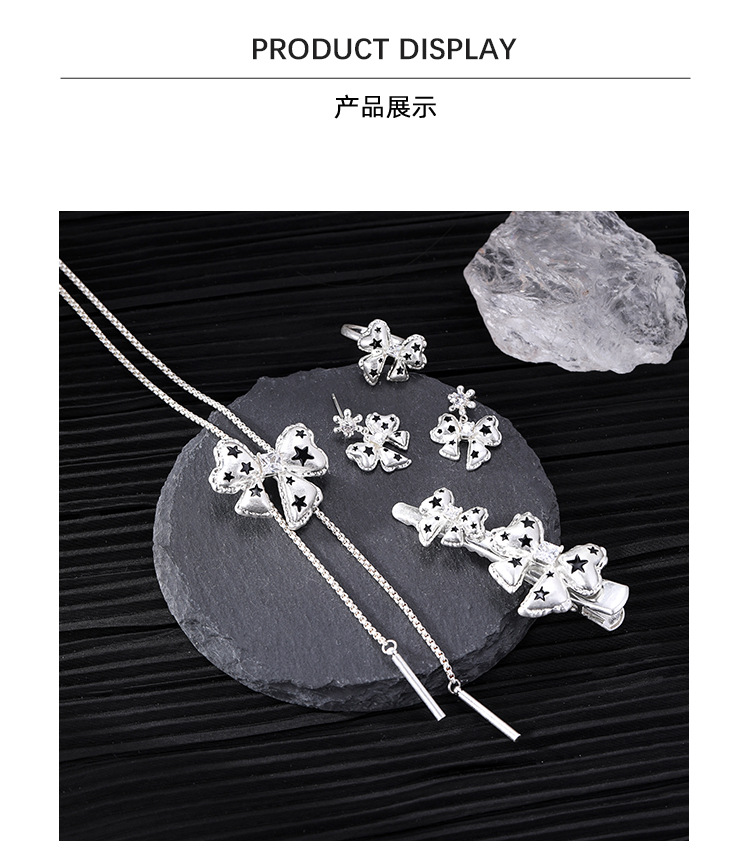 星印蝴蝶结系列耳环女甜酷风时尚百搭精致原创设计感925银针耳饰 pic 12