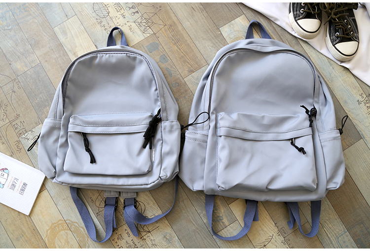 NR森系百搭纯色双肩包男书包女大学生韩版高中背包女双肩大小款详情3