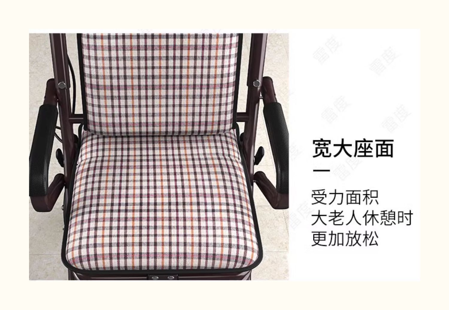 老人代步车可推可坐便携购物车老年能推四轮助步买菜可折叠小拉车详情18