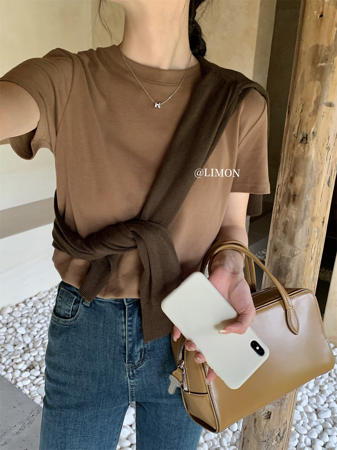 THE LEMON柠檬绿茶正肩磨毛短袖t恤女2024秋季新款百搭上衣打底衫详情37