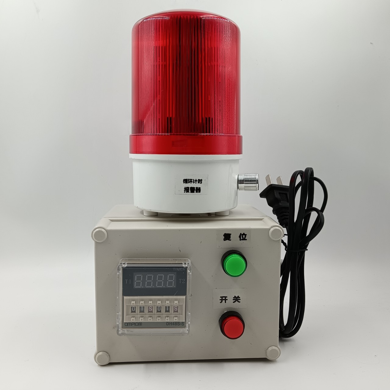 定时间报警器计时报警器工业机器设备工作提醒循环声光报警器220v详情5