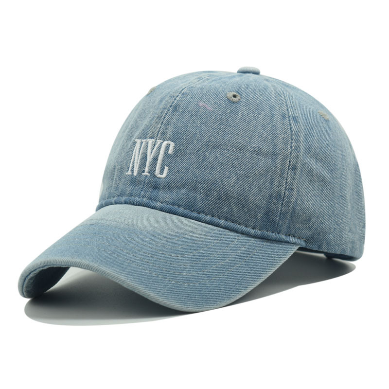 外贸NYC刺绣男女复古鸭舌帽 水洗牛仔棒球帽 绣花做旧户外遮阳帽 成人帽款时尚潮流详情10
