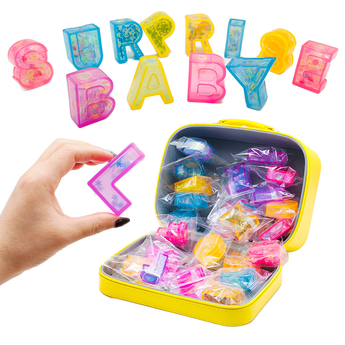 Naughty Planet Party English Gift Set, Soft Rubber Letter Puzzle Toys, Emotional Healing toys pic 4