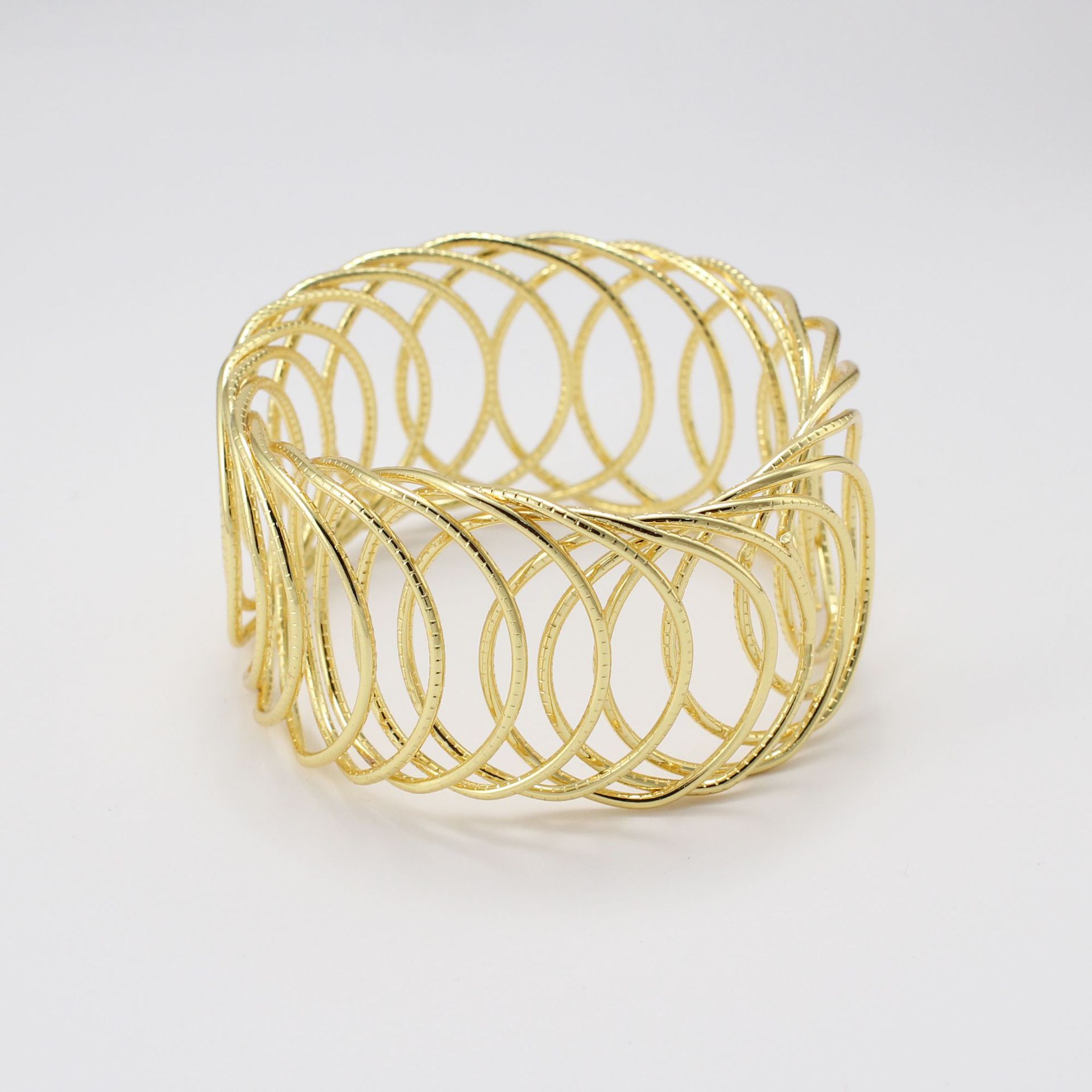 The metal hollowed-out bracelet ring of the same style as AM from Europe and America, with a unique cross-border personality pic 2
