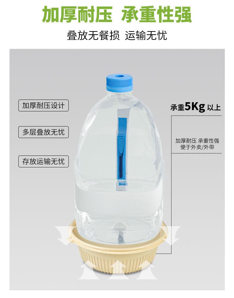 Corn starch lunch box 450 round, biodegradable, disposable takeout packaging box, thickened with lid, eco-friendly fast food box pic 11