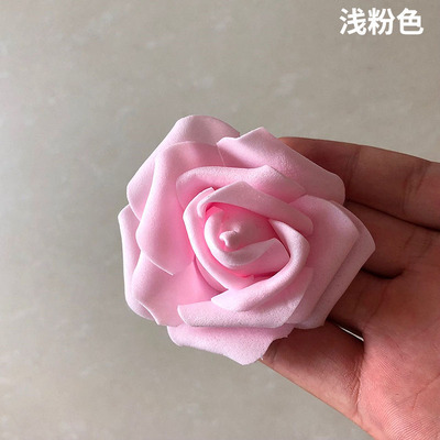跨境7cmpe仿真玫瑰花头七夕情人节泡沫花手工材料婚庆花球灯饰详情8