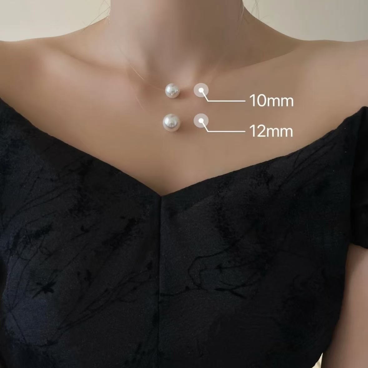 隐形鱼线仿珍珠项链女款夏季气质锁骨链轻奢小众颈饰批发饰品项链详情1