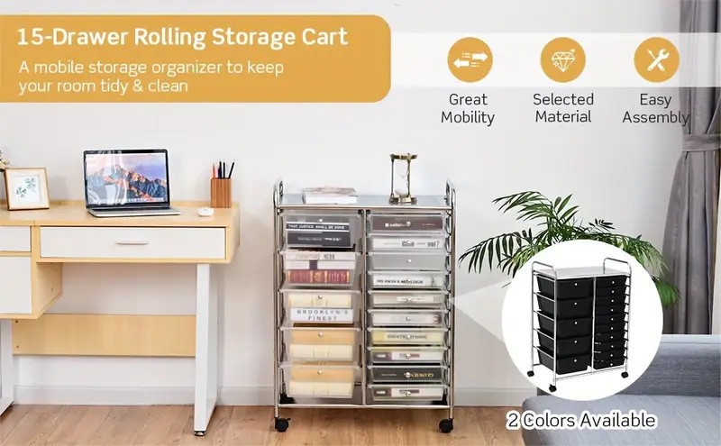 Trolley storage rack, drawer-type small trolley, dust-proof, movable storage, snack dust-proof storage, drawer-type storage pic 1