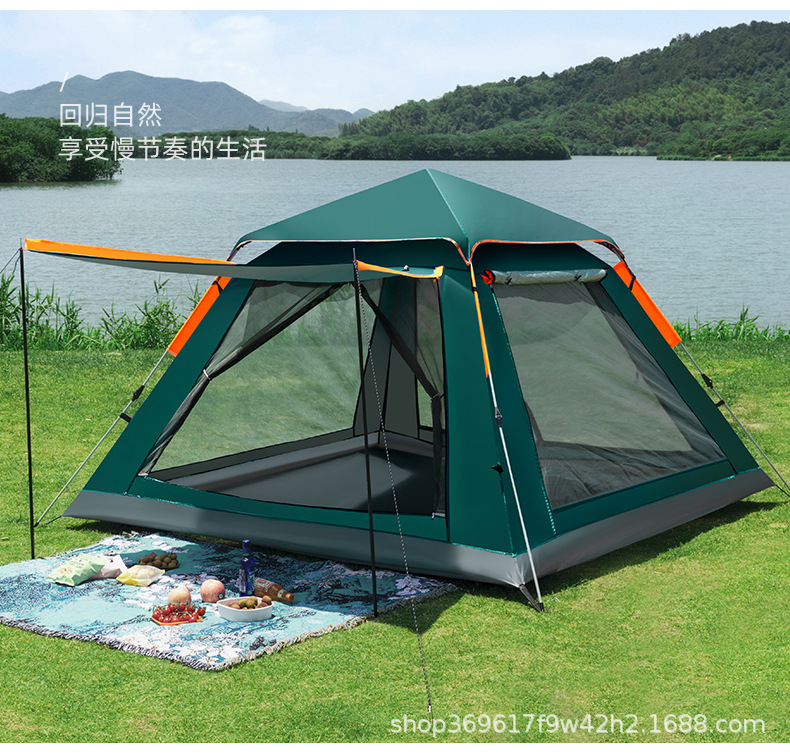 Wholesale of outdoor fully automatic camping four-sided tents, no-setup, quick-opening portable tents, sun-protective camping beach tents pic 22