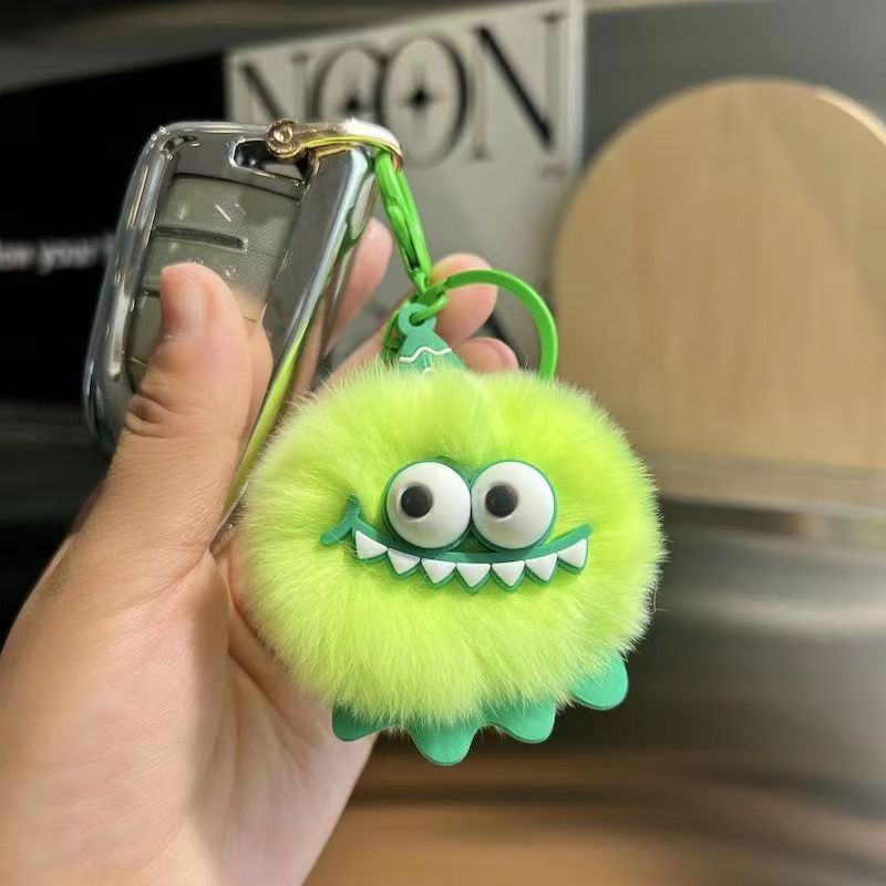 可爱小社恐仿獭兔毛皮草挂件超萌毛绒玩具钥匙扣玩偶批发恐龙挂件详情14