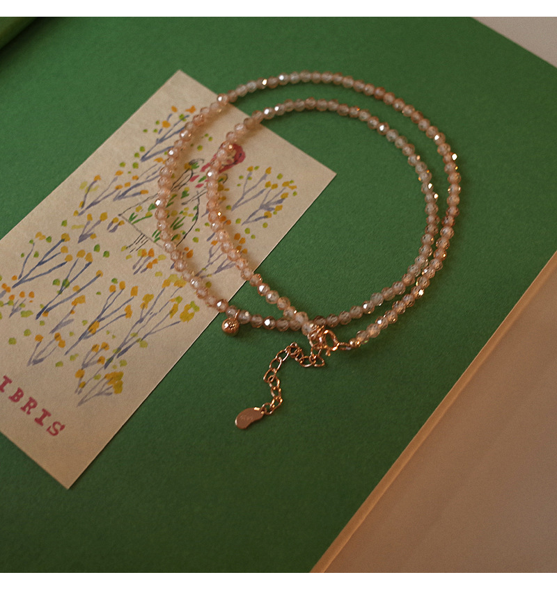 钛钢流金岁月闪耀太阳石串珠项链女夏天气质网红同款设计感锁骨链详情7