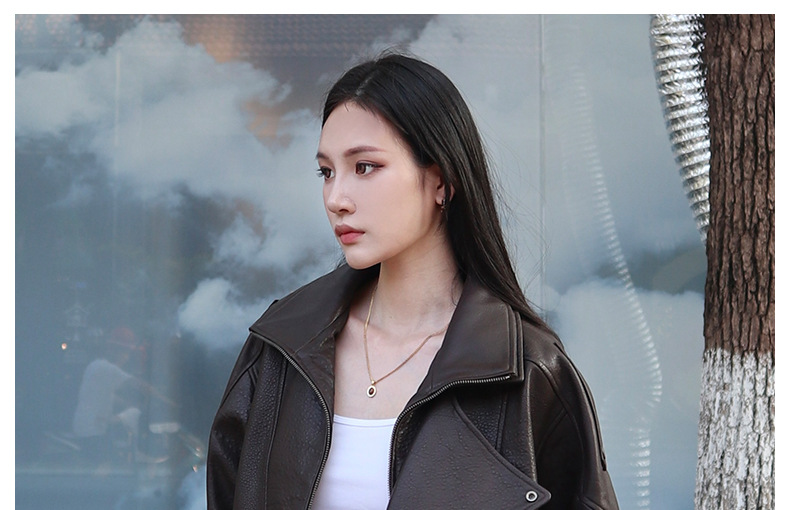海宁真皮皮衣女春季新款泡纹绵羊皮廓形宽松可拆卸羽绒皮衣外套详情14