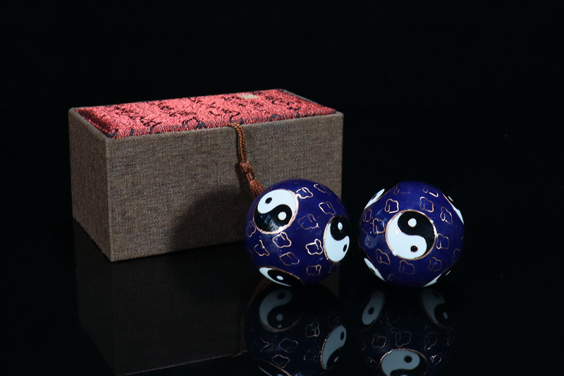 Premium gift box set of Beijing Cloisonne handball outer craft cultural gift Cloisonne low-temperature fitness ball pic 7