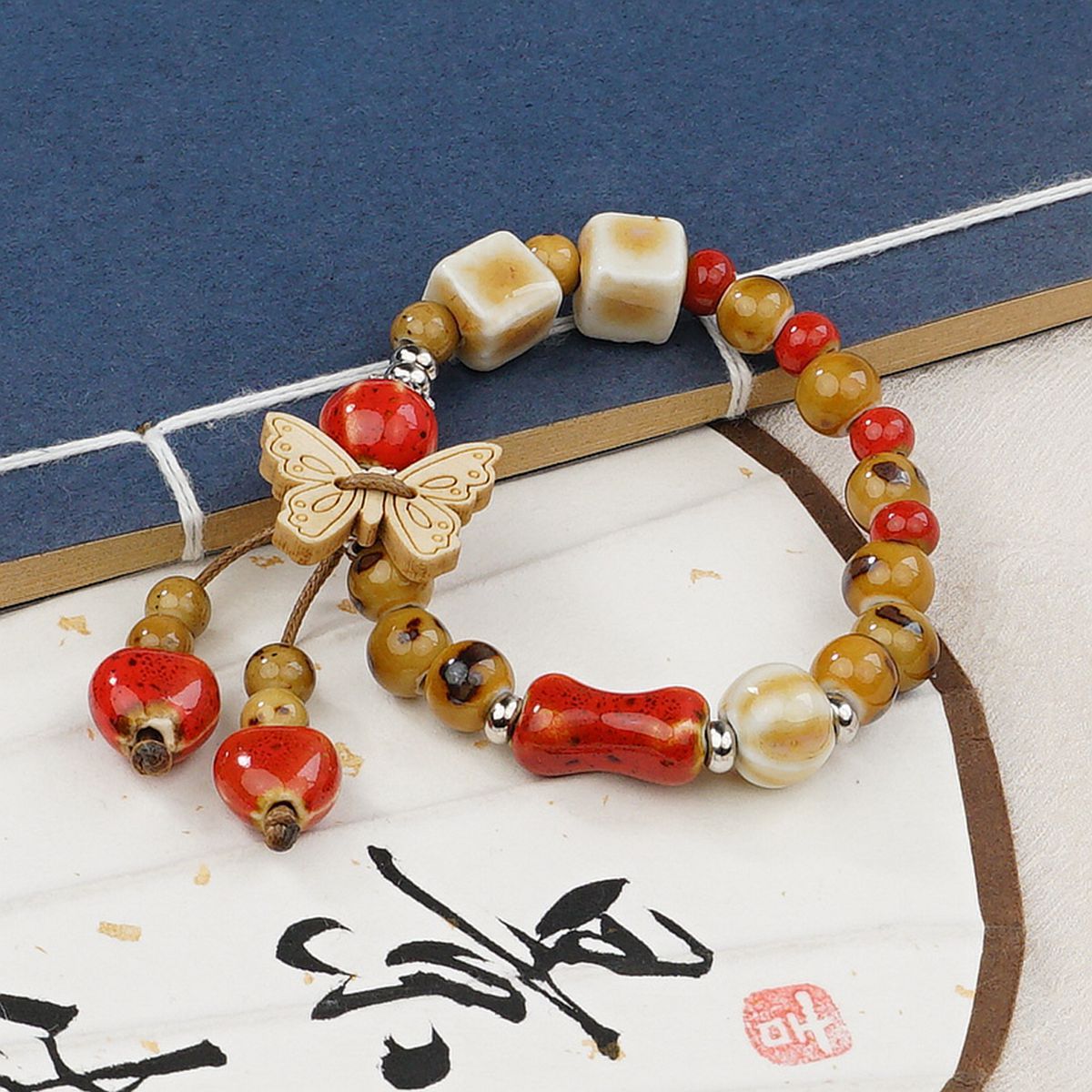 Wholesale Jingdezhen ceramic bracelets, ethnic style bracelets, fresh and cute student bracelets, fashionable handmade accessories, as gifts pic 7