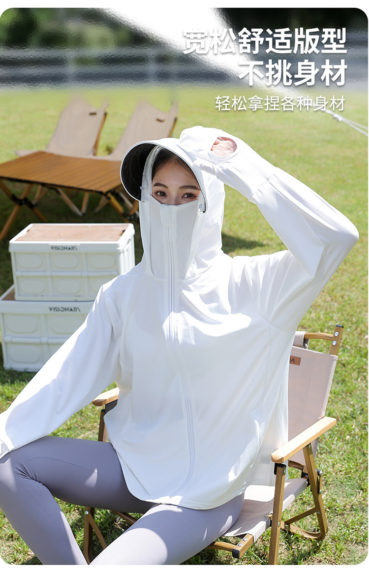防晒衣冰丝女2025新款夏季原纱防紫外线长袖罩衫外套骑车服透气详情7