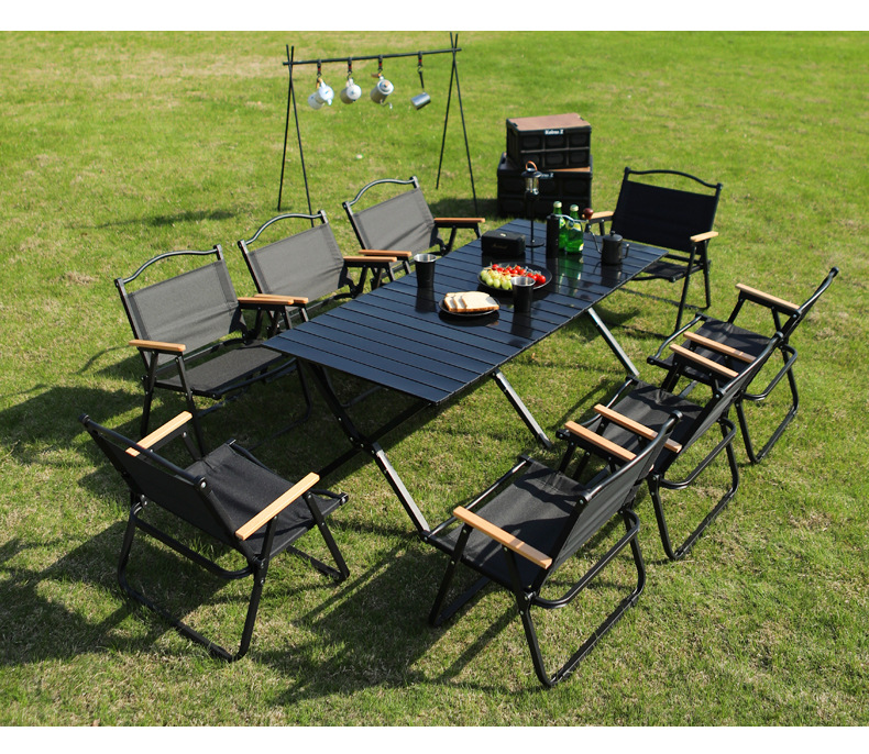 克米特户外蛋卷折叠桌厂家碳钢金属休闲露营便携桌椅批发现货详情16